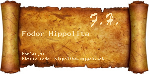Fodor Hippolita névjegykártya